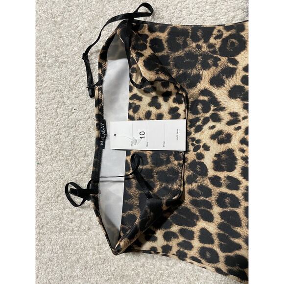 NWT Leopard Cocktail Dress Malabay sz 10 spaghetti strap bodycon animal Mob Wife - Picture 5 of 6
